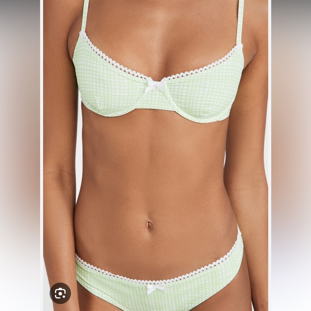 The Daphne Gingham Underwire Bikini Top & Bottoms LARGE